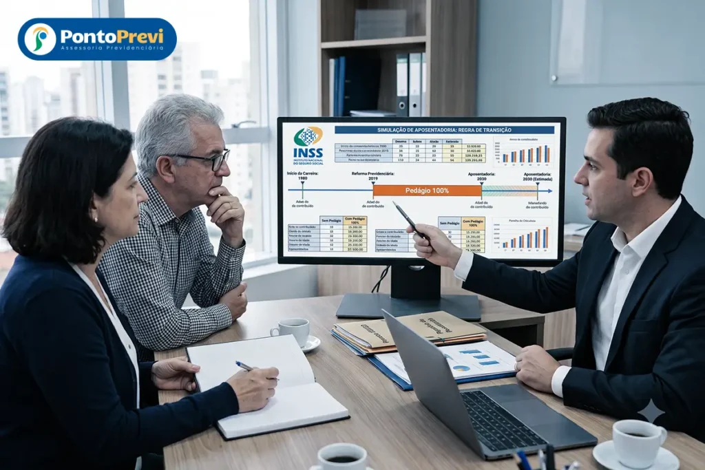 Pedágio 100 Aposentadoria: Requisitos E Cálculo &Bull; Pontoprevi Pedágio 100 aposentadoria: segurado analisando requisitos de idade e tempo de contribuição do INSS
